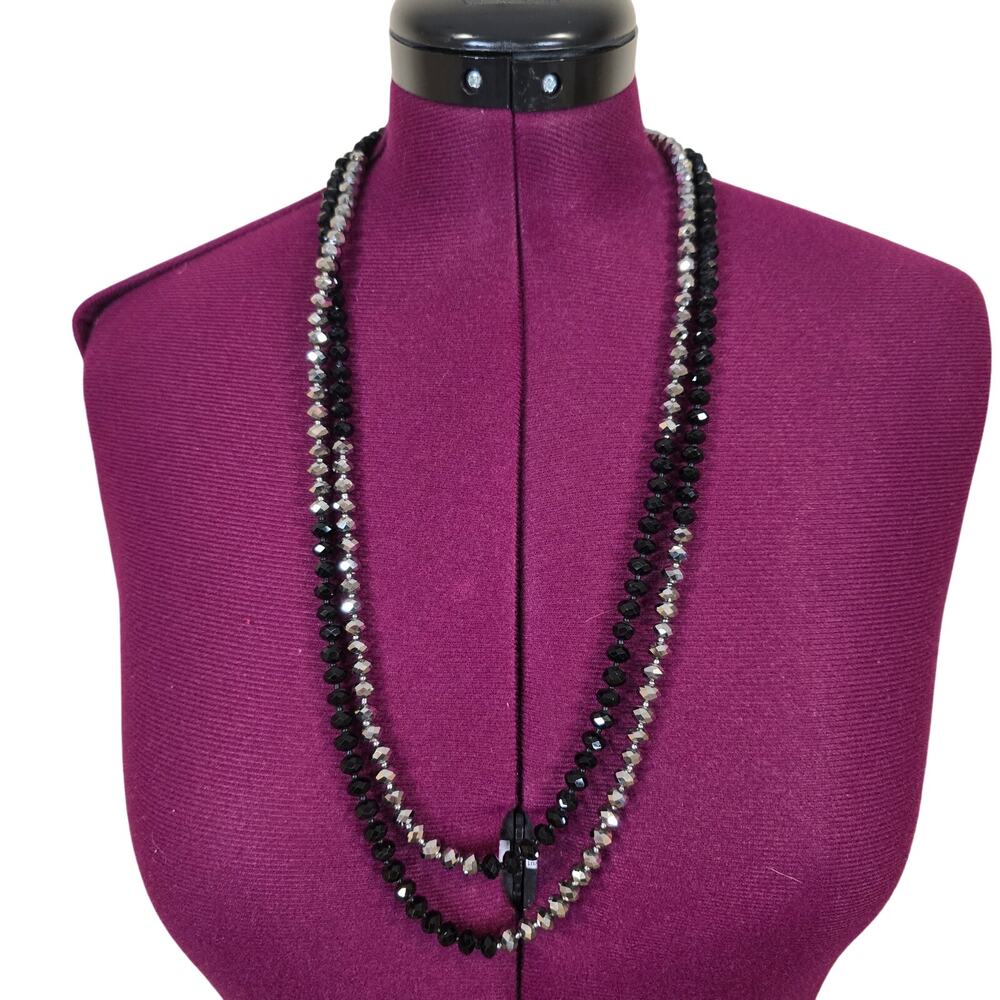 Black and Silver Beaded Necklace